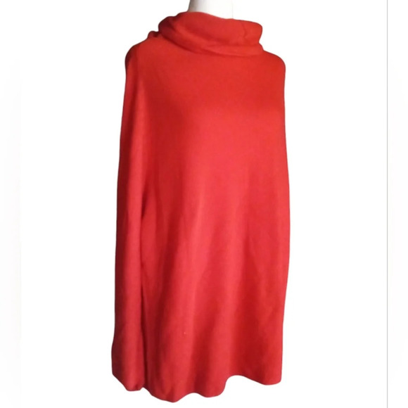 Shamask Red Orange Cowl Neck Oversized 100% Cashmere Sweater Size 1 10 - Picture 3 of 8